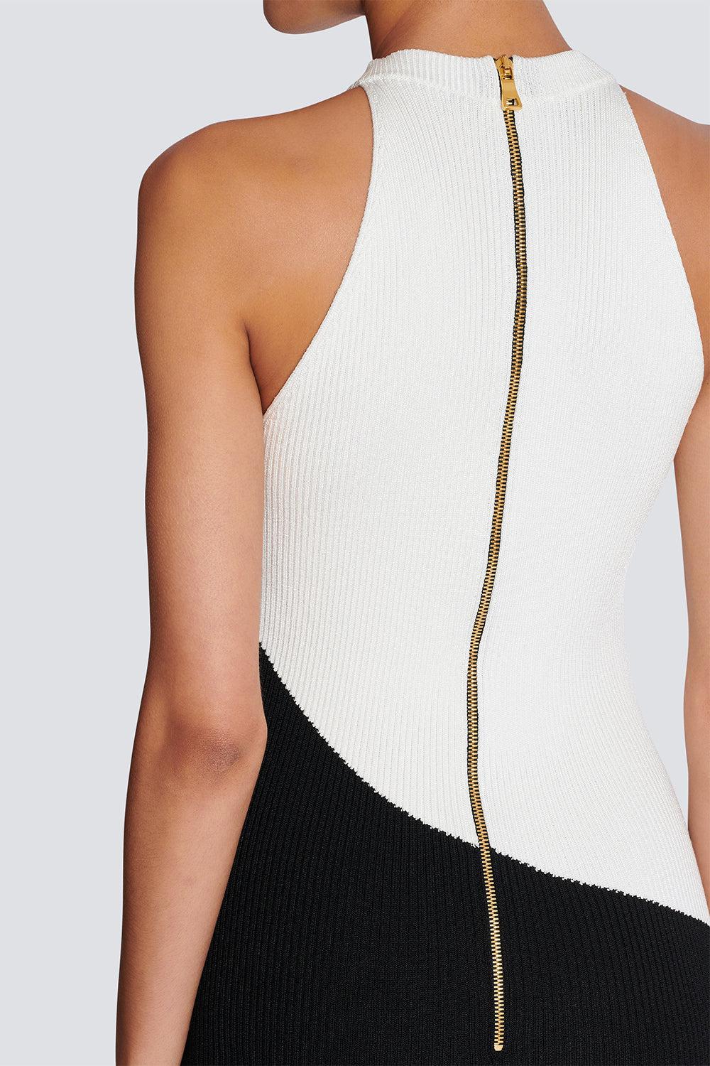SLEEVELESS HANDWRITING DRESS-NOINUBLN-36-CLOTHINGDRESSCOCKTAIL-BALMAIN
