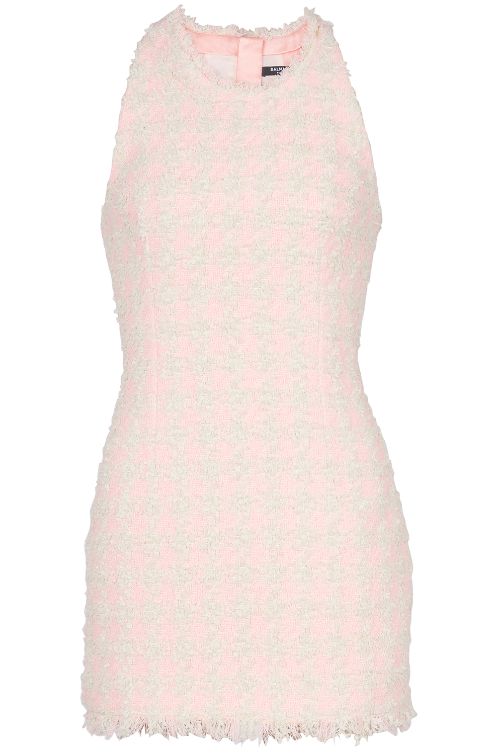 balmain halter neck dress Balmain Women's Grain de Poudre Wool Pleated-Skirt Minidress - Noir
