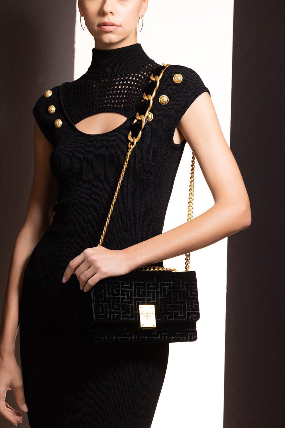 BALMAIN-Mesh Midi Dress-