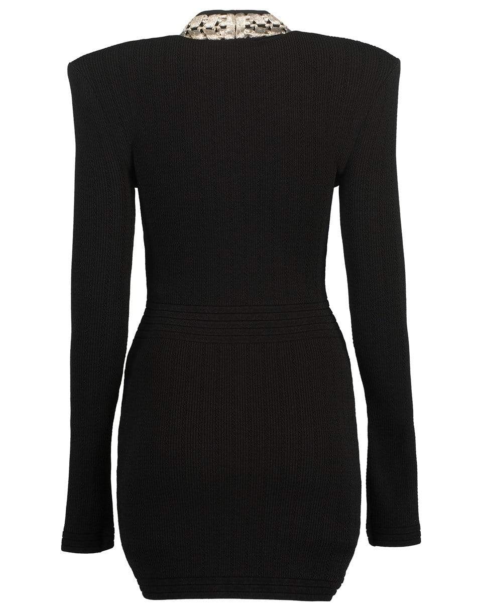 BALMAIN-Short Long Sleeve Zipped Dress-NOIR