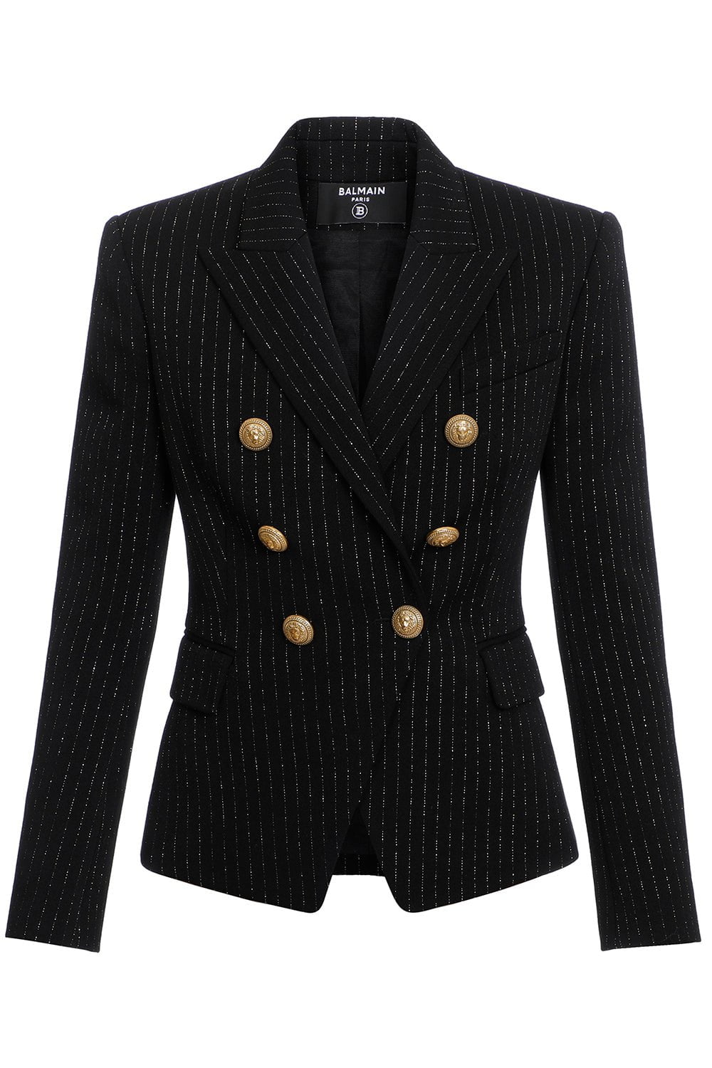 BALMAIN-6 Button Double Breasted Jacket-EAD NOIR