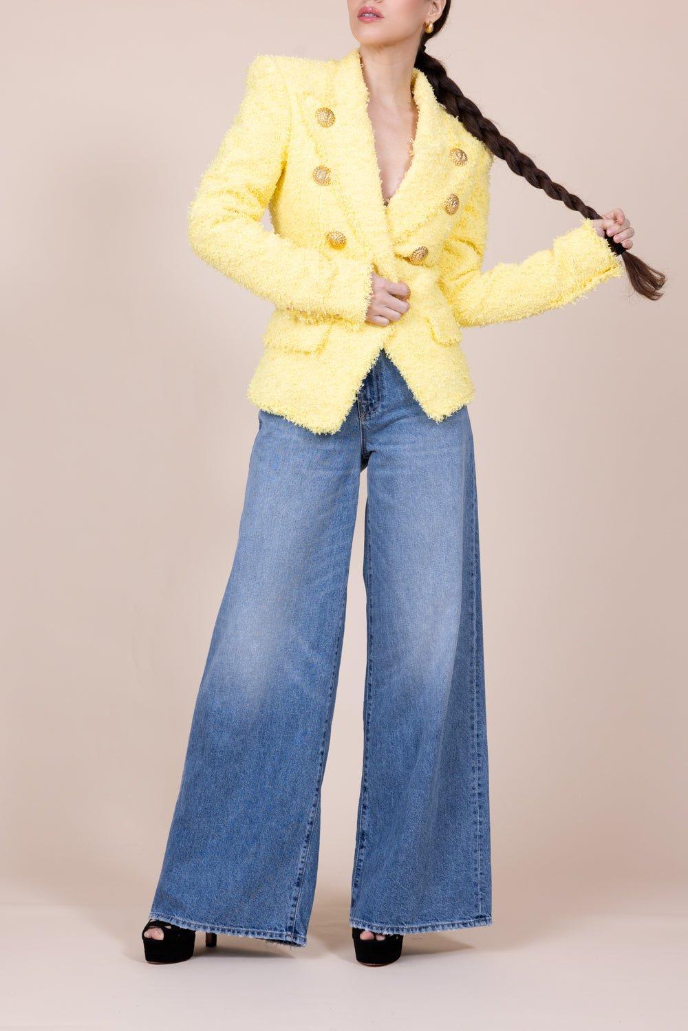 BALMAIN-Eight Button Jacket - Jaune Pâle-