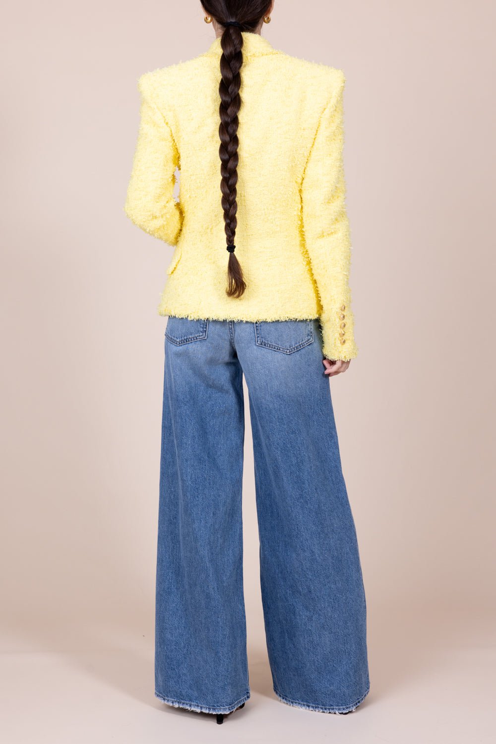 BALMAIN-Eight Button Jacket - Jaune Pâle-