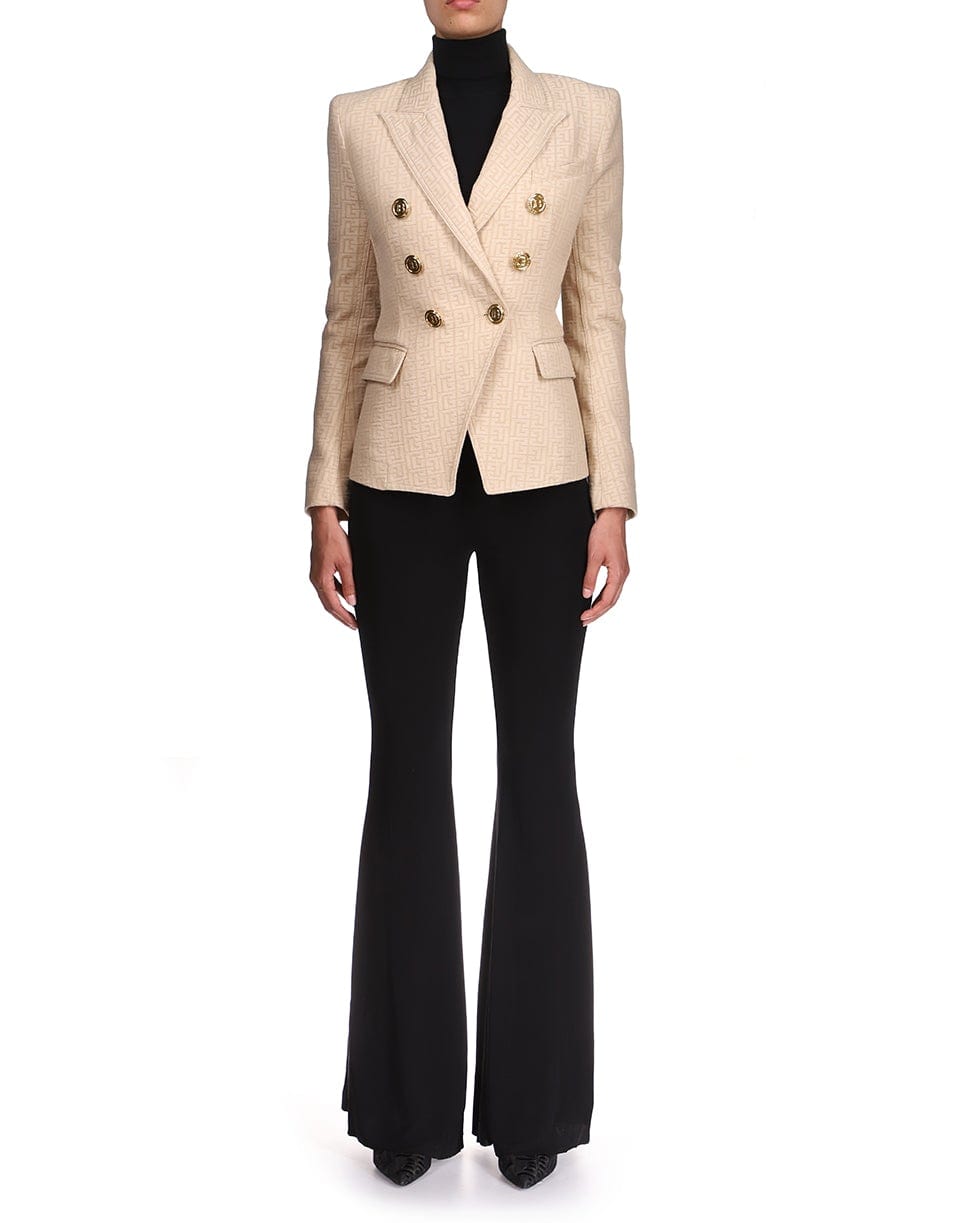 BALMAIN-Monogram Jacquard 6 Button Jacket-