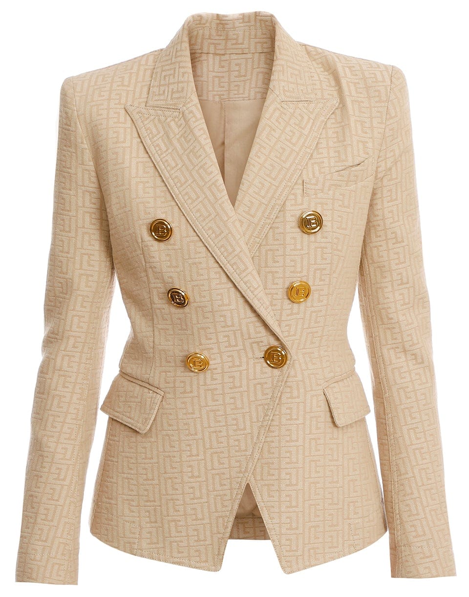 BALMAIN-Monogram Jacquard 6 Button Jacket-