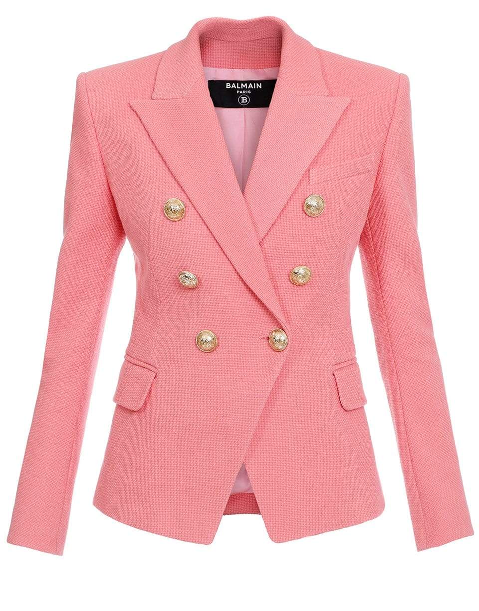 BALMAIN-Pink Cotton Blazer-