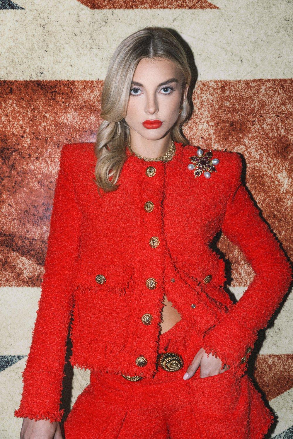 BALMAIN-Two Pocket Collarless Jacket-