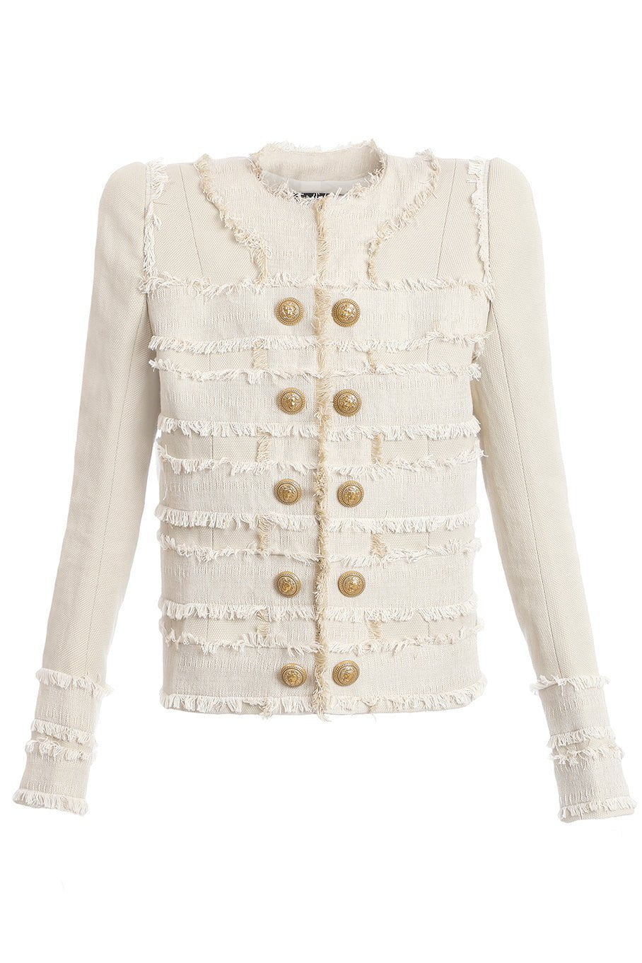 BALMAIN-Side To Side Fringe Jacket-