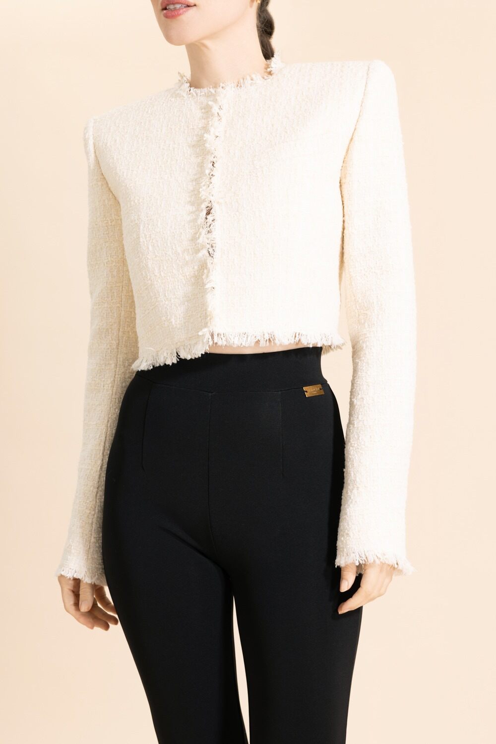 Spencer Crop Jacket - Blanc-WHITE-34-CLOTHINGJACKETCASUAL-BALMAIN