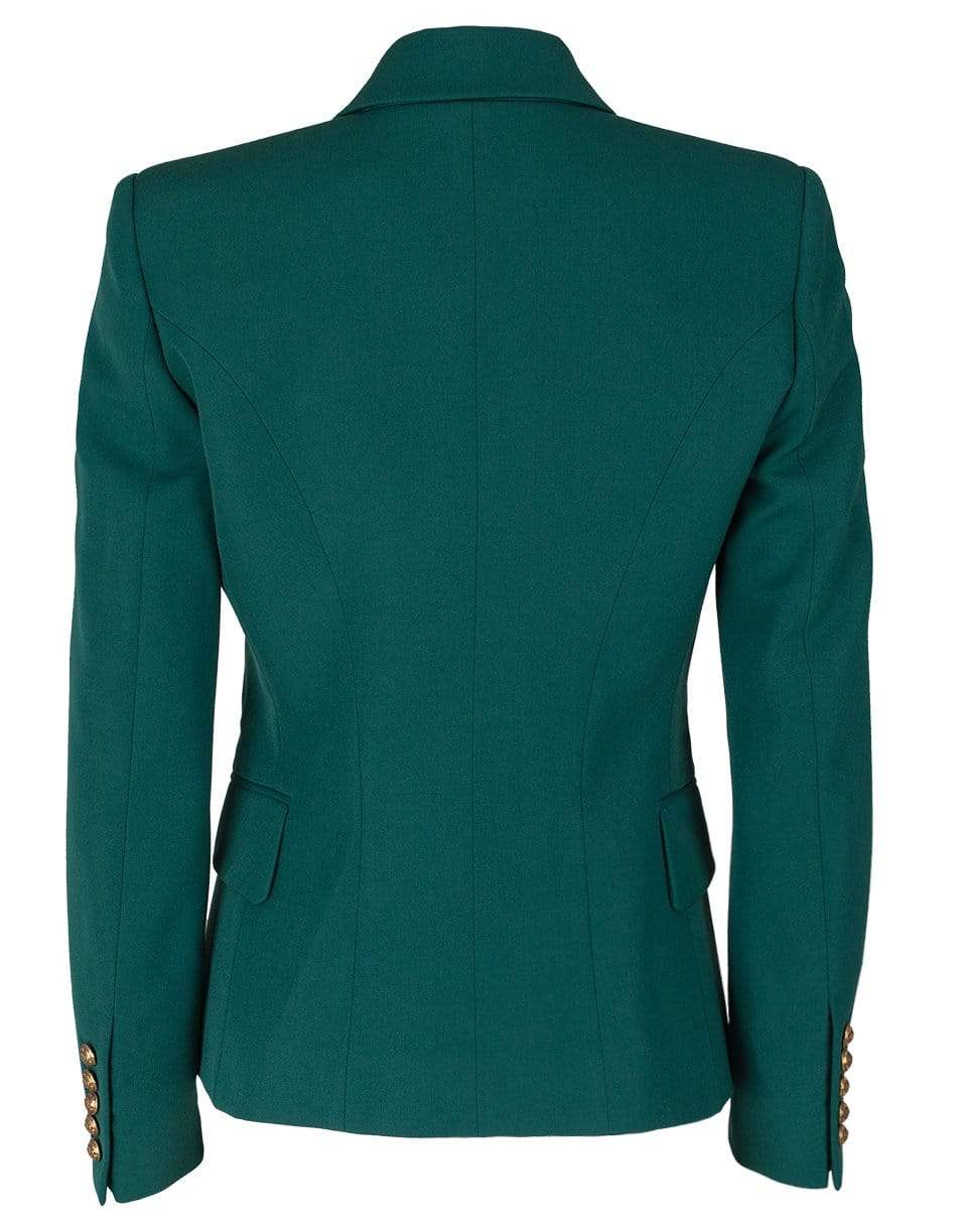 BALMAIN-Green Six Button Grain de Poudre Jacket-