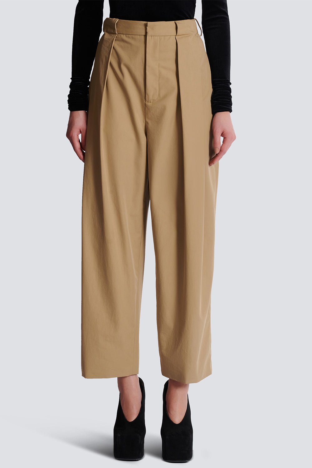 BALMAIN-Pleated Loose Pant-BEIGE