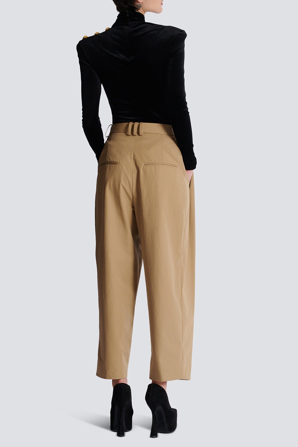 BALMAIN-Pleated Loose Pant-BEIGE