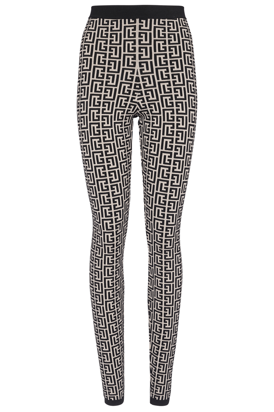 BALMAIN-Monogram Knit Legging - Ivoire Noir-IVOIRE NOIR