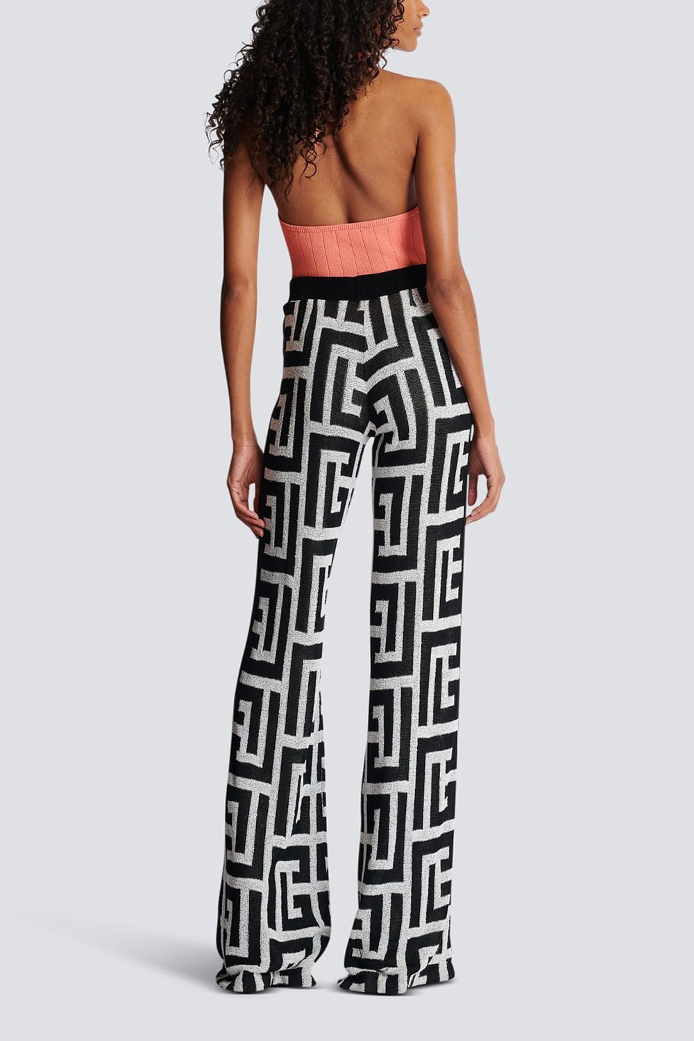 BALMAIN-Mongrammed Trousers-