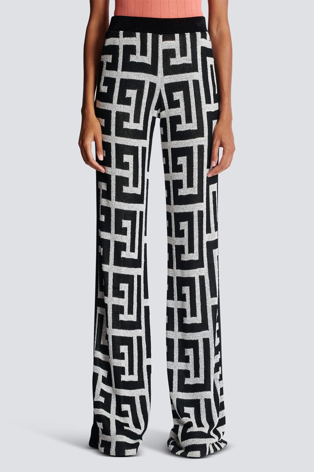 BALMAIN-Mongrammed Trousers-