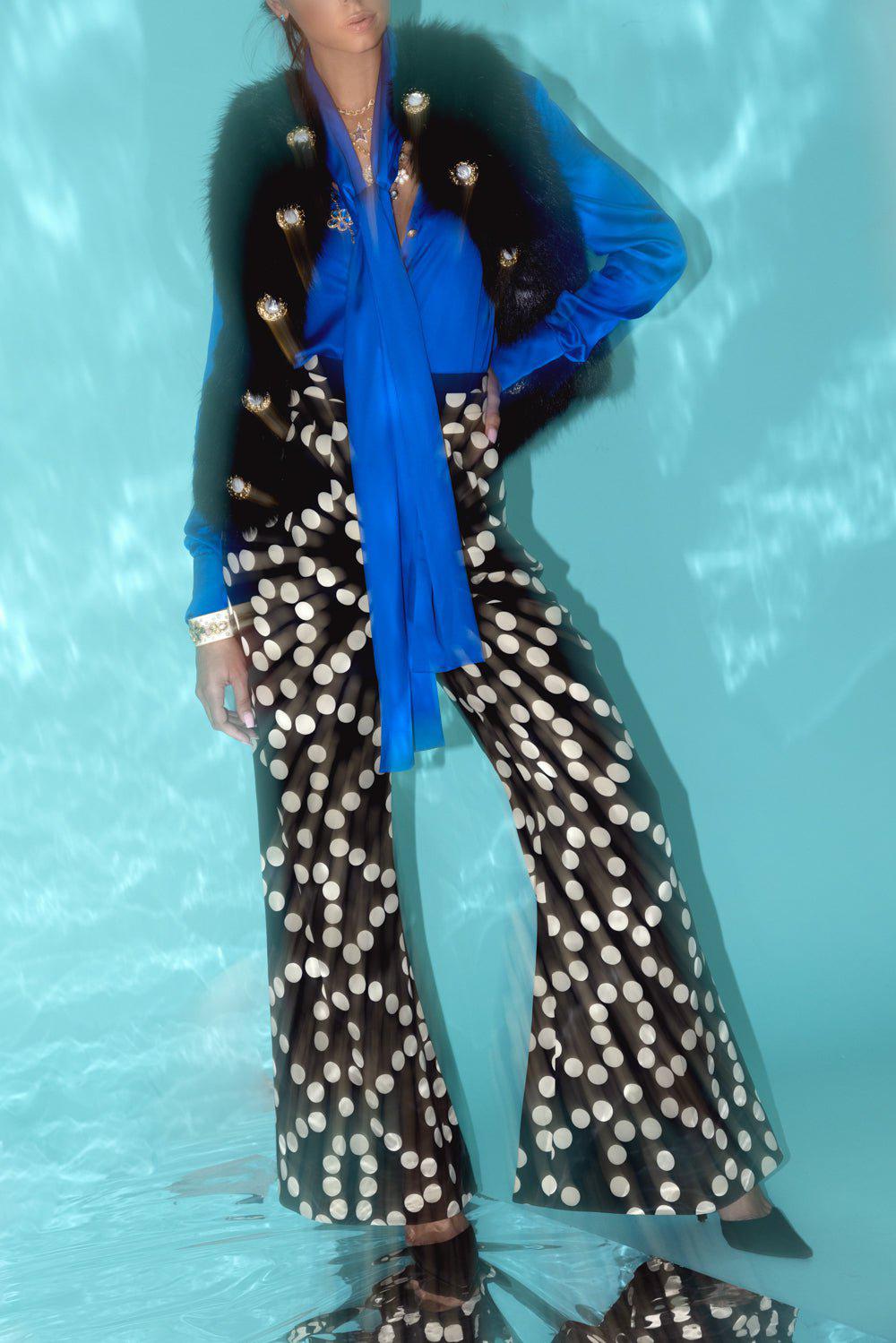 BALMAIN-Wide Leg Trousers-