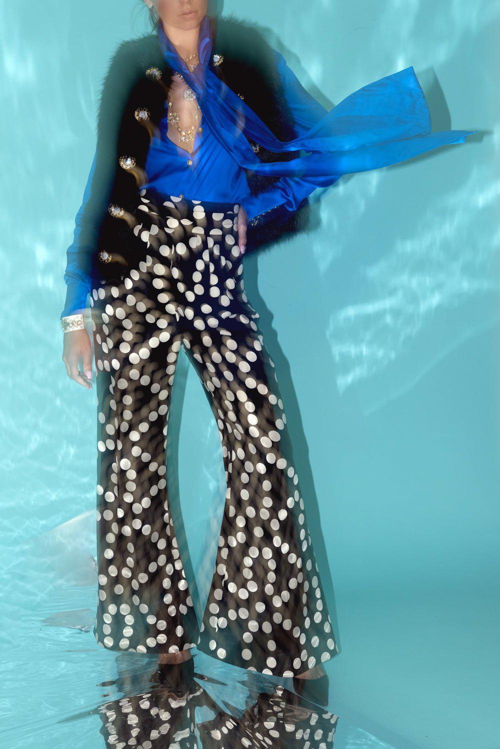 BALMAIN-Wide Leg Trousers-