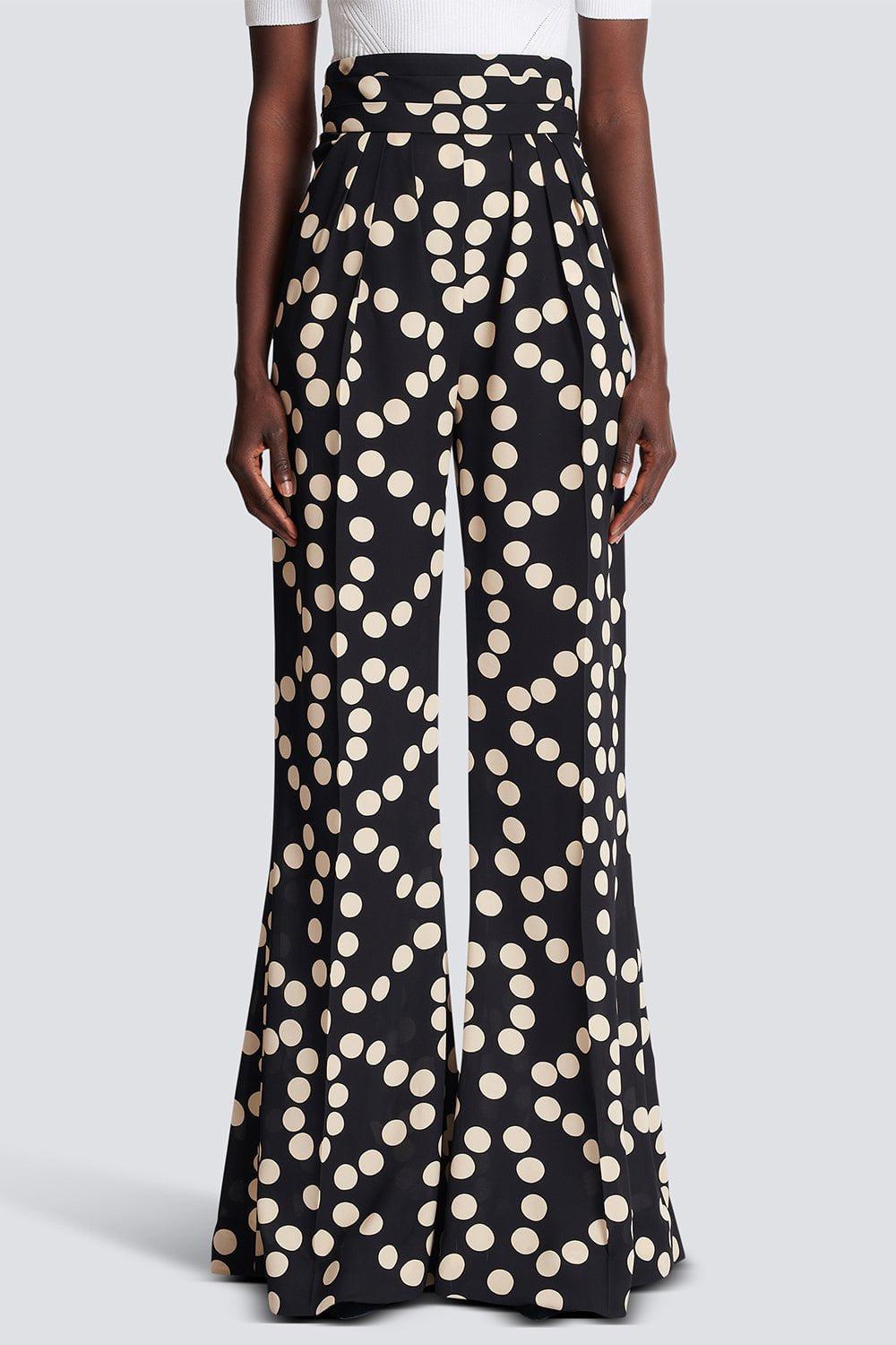 BALMAIN-Wide Leg Trousers-