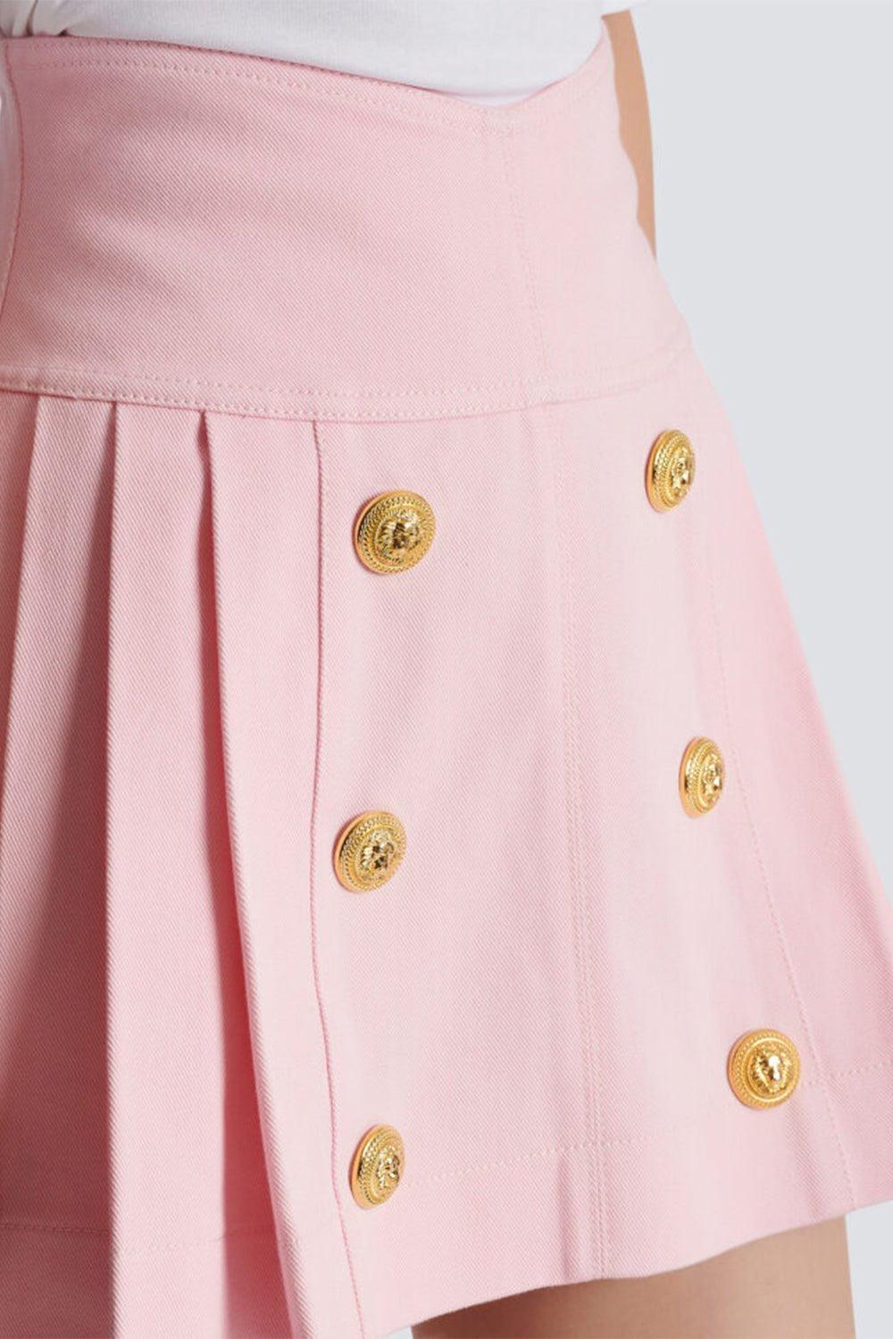 BALMAIN-Pleated Mini Skirt-