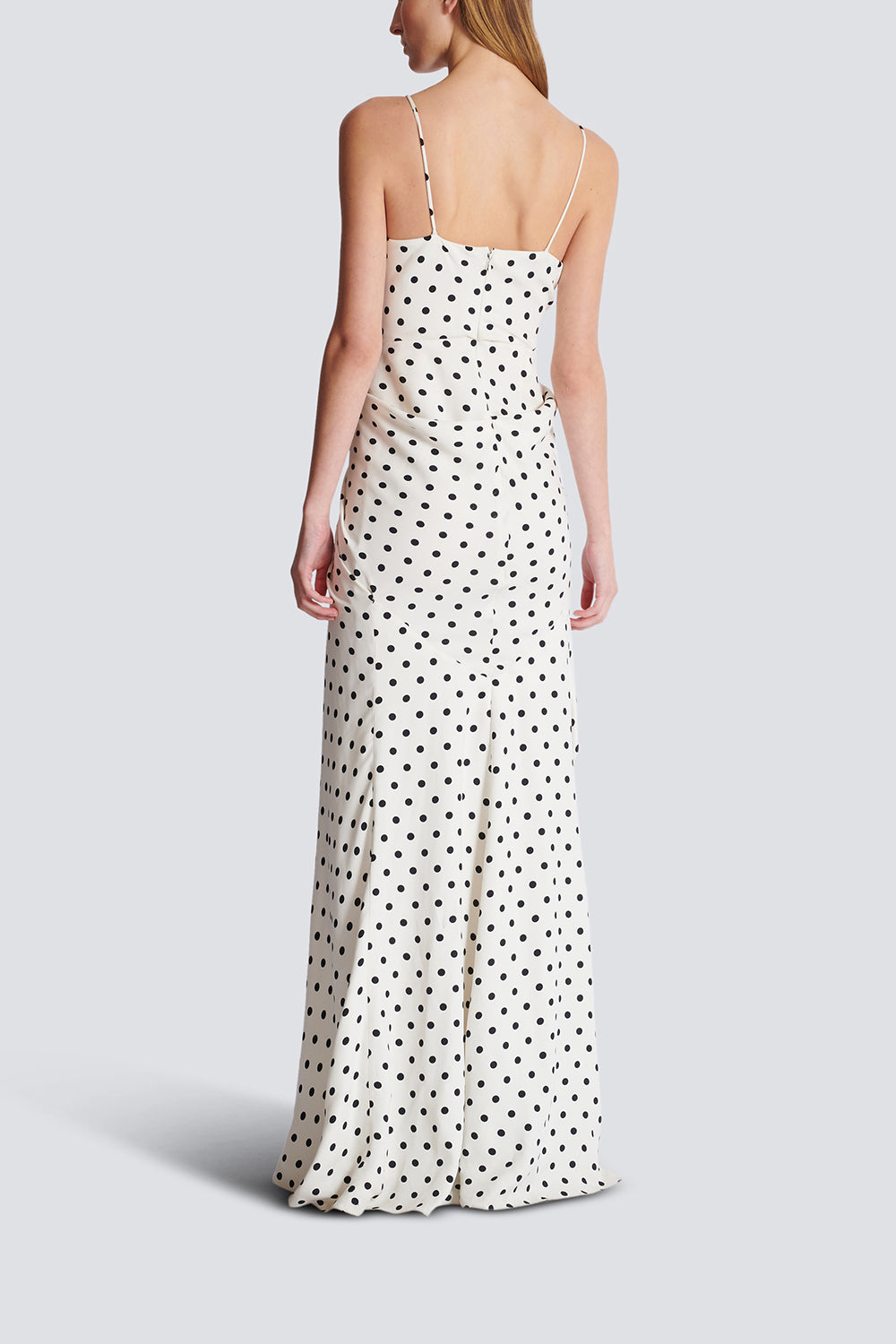 POLKA DOT LONG DRESS-BLNCNOIR-40-CLOTHINGSPECIALPOP UP-BALMAIN