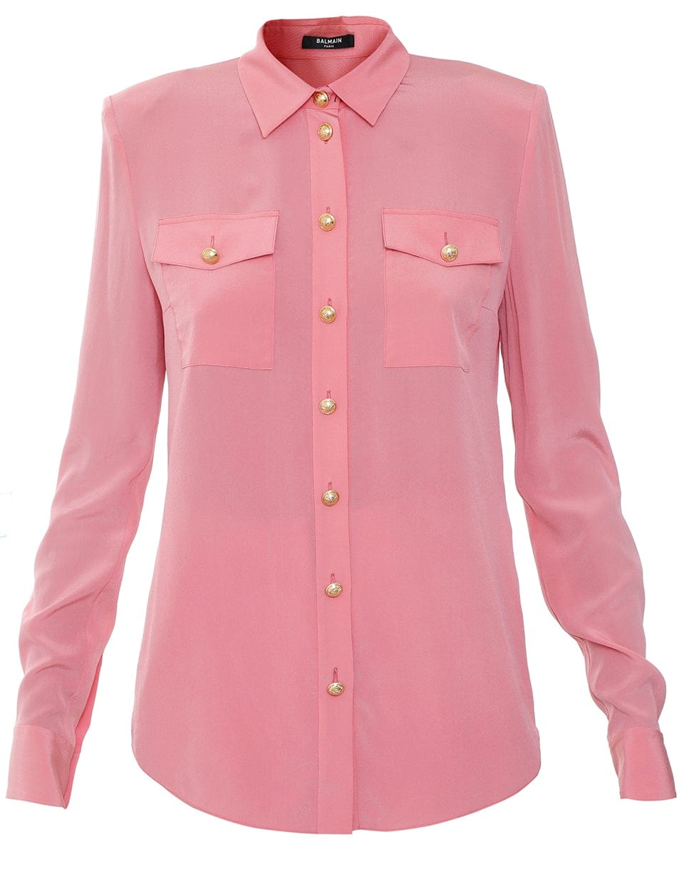 BALMAIN-Crepe De Chine Shirt-
