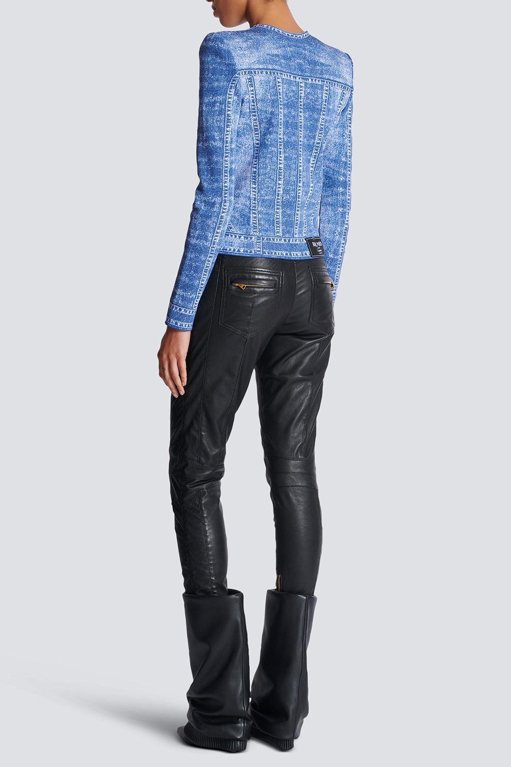TROMPE L'ŒIL CARDIGAN-BLEUJEAN-38-CLOTHINGTOPCARDIGAN-BALMAIN