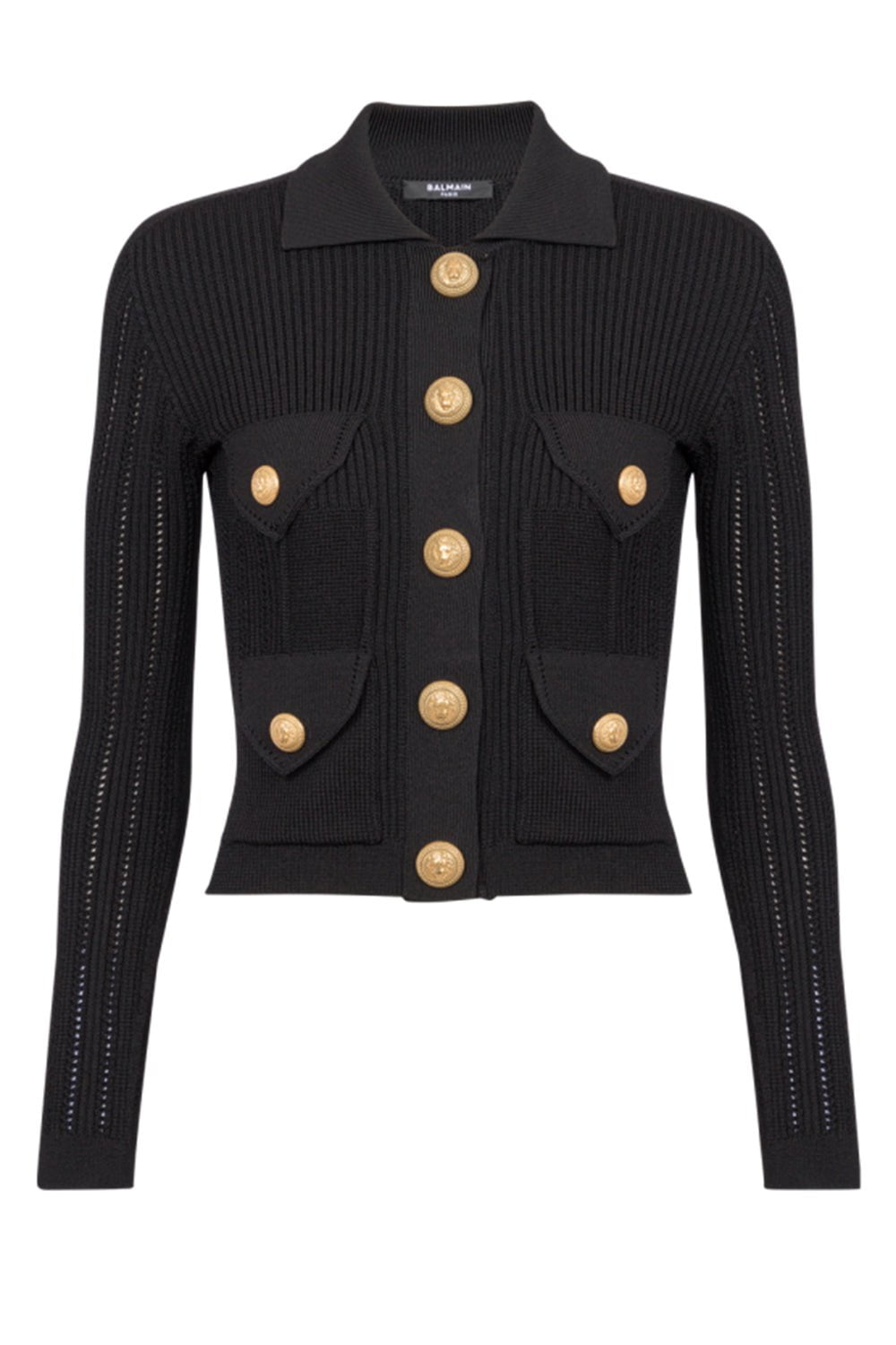 BALMAIN-Buttoned Cardigan - Noir-