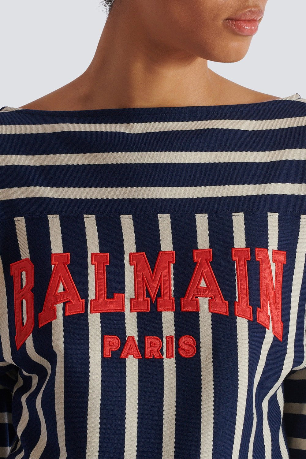 BALMAIN-Baseball Crop T-Shirt-