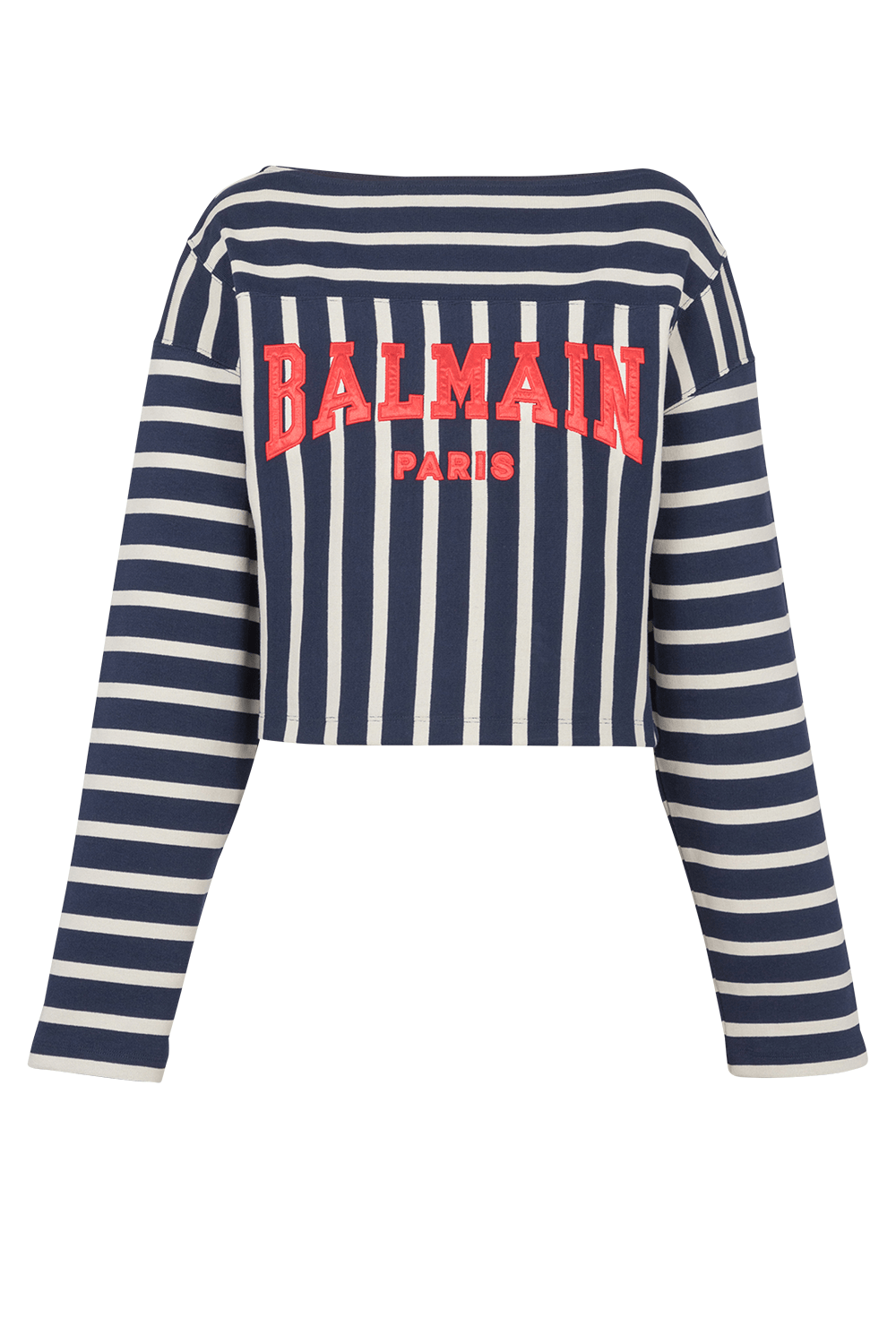 BALMAIN-Baseball Crop T-Shirt-