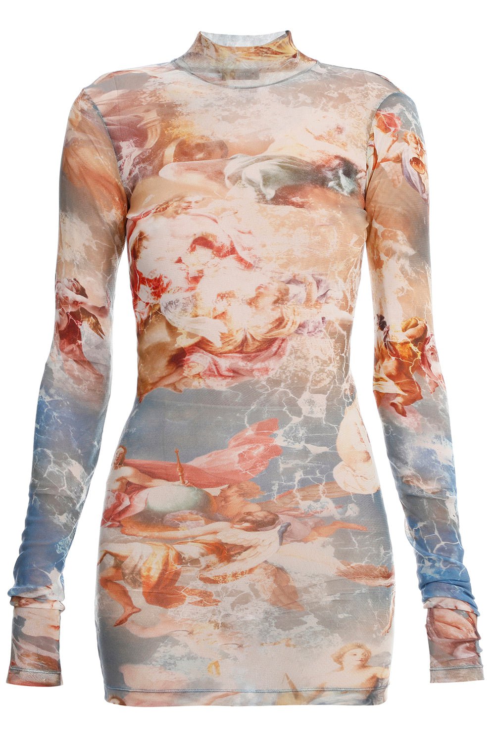 BALMAIN-Long Sleeve Tulle Top-