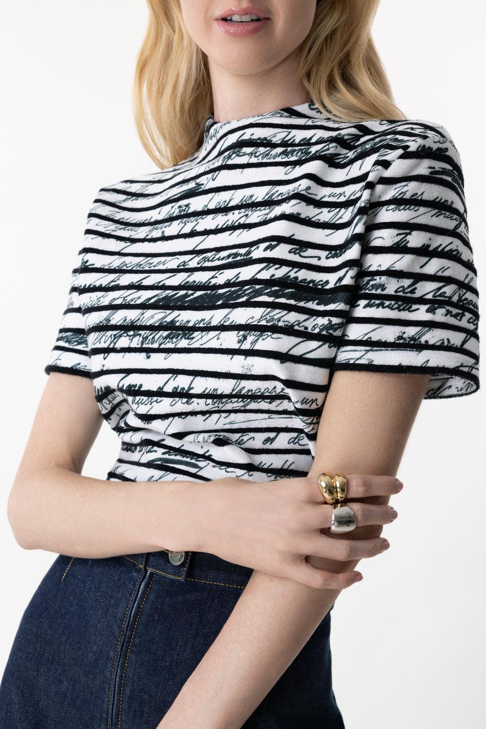 LOVE LETTER PRINT TOP-BLNC/NOI-36-CLOTHINGTOPKNITS-BALMAIN