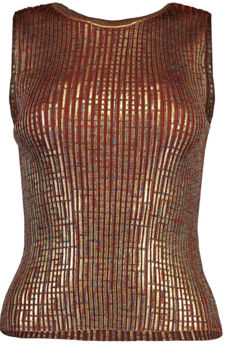 BALMAIN-Monogram Sleeveless Knit Top - Multi-