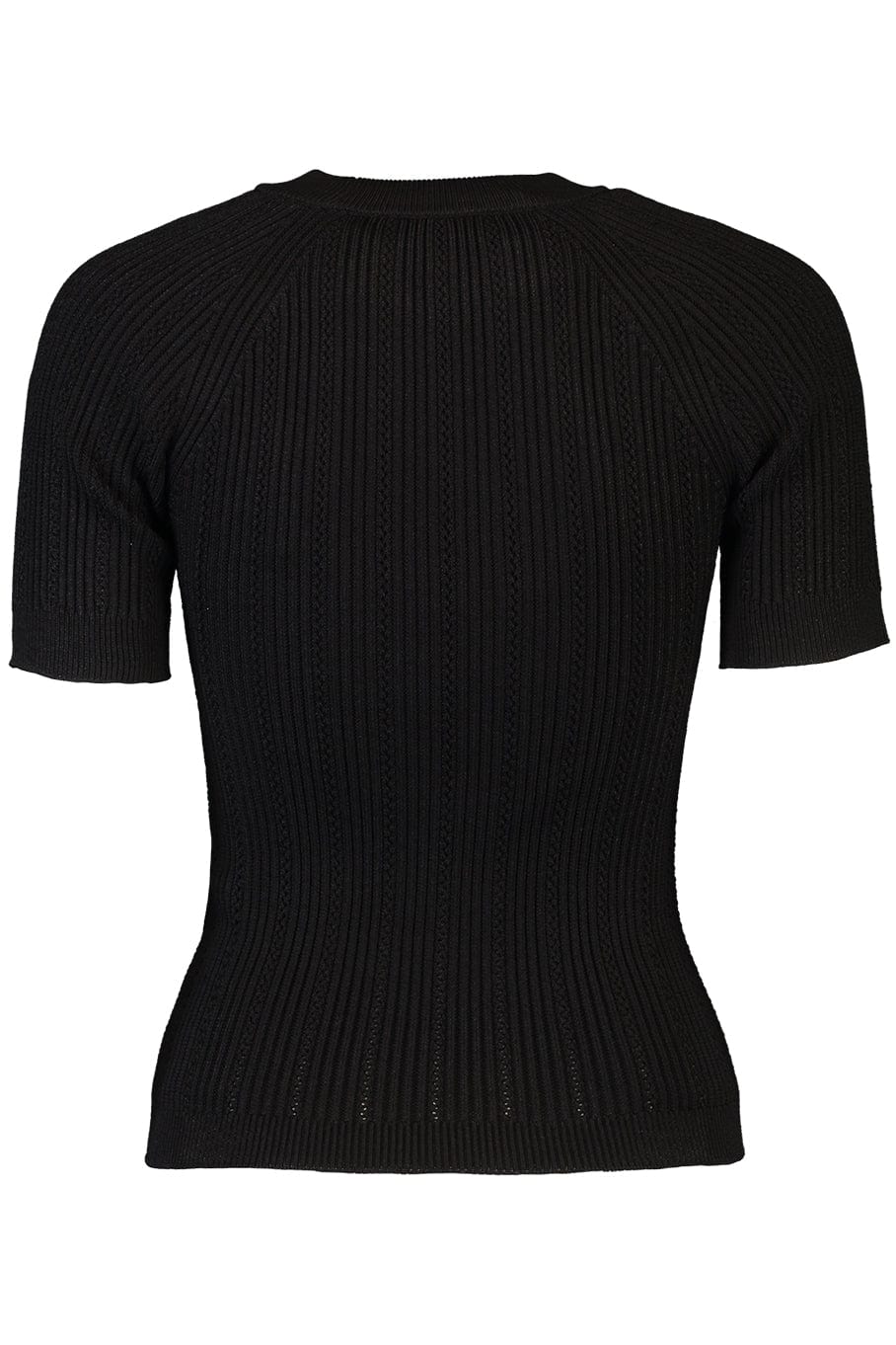 BALMAIN-Short Sleeve 6 Button Knit Top - Noir-