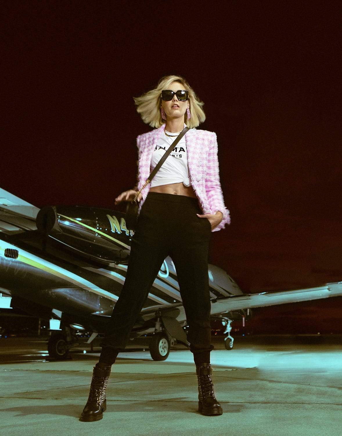 BALMAIN-Balmain Flocked Logo White T-Shirt-