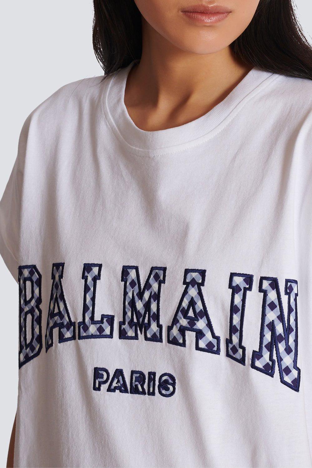 BALMAIN-Vichy Detail T-Shirt-