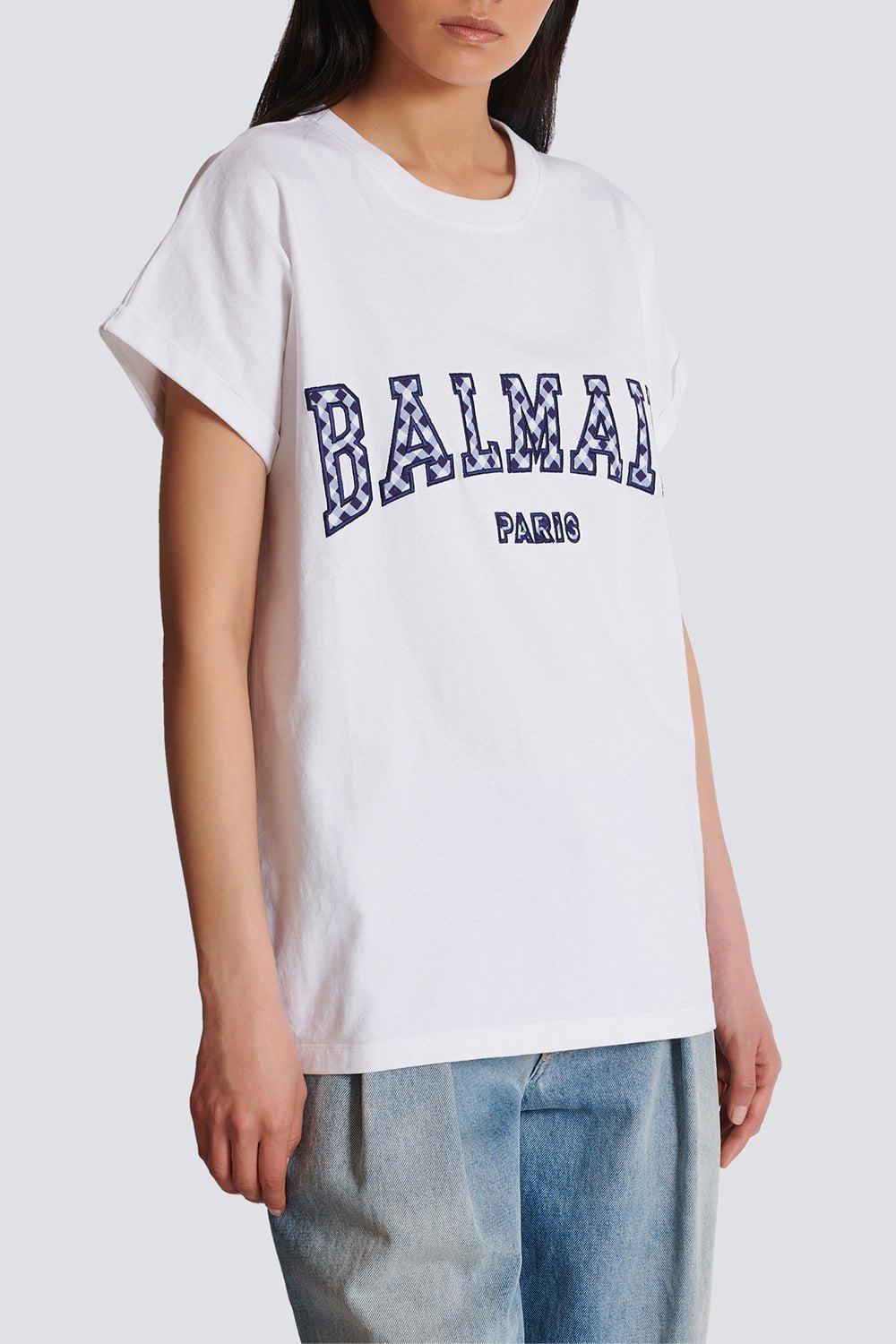 BALMAIN-Vichy Detail T-Shirt-