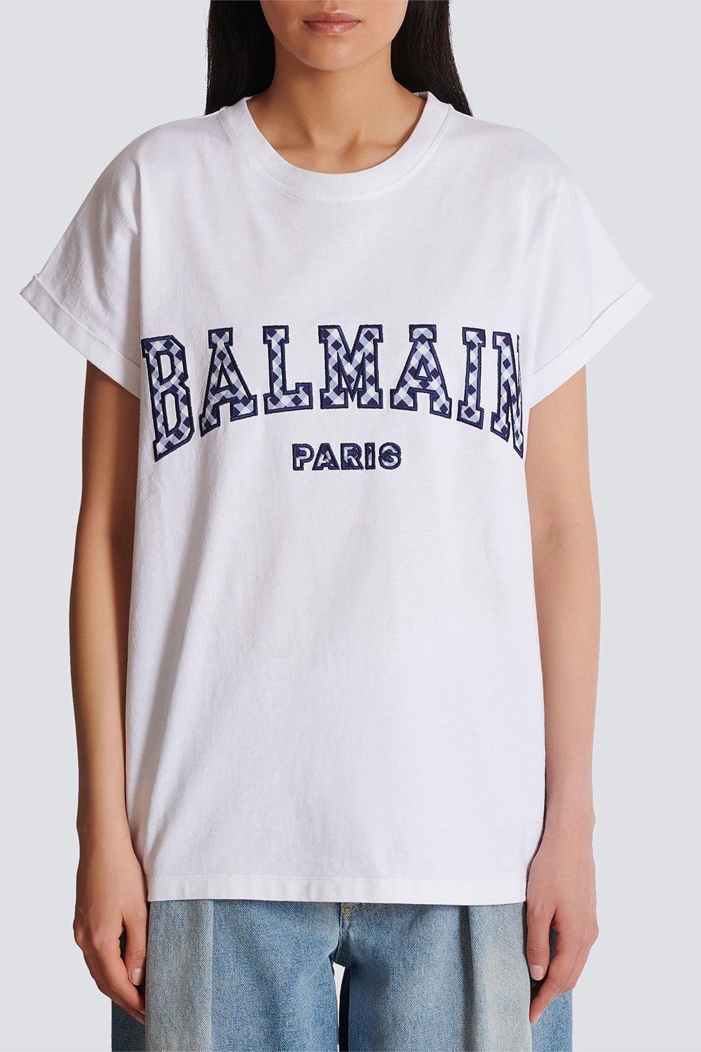 BALMAIN-Vichy Detail T-Shirt-