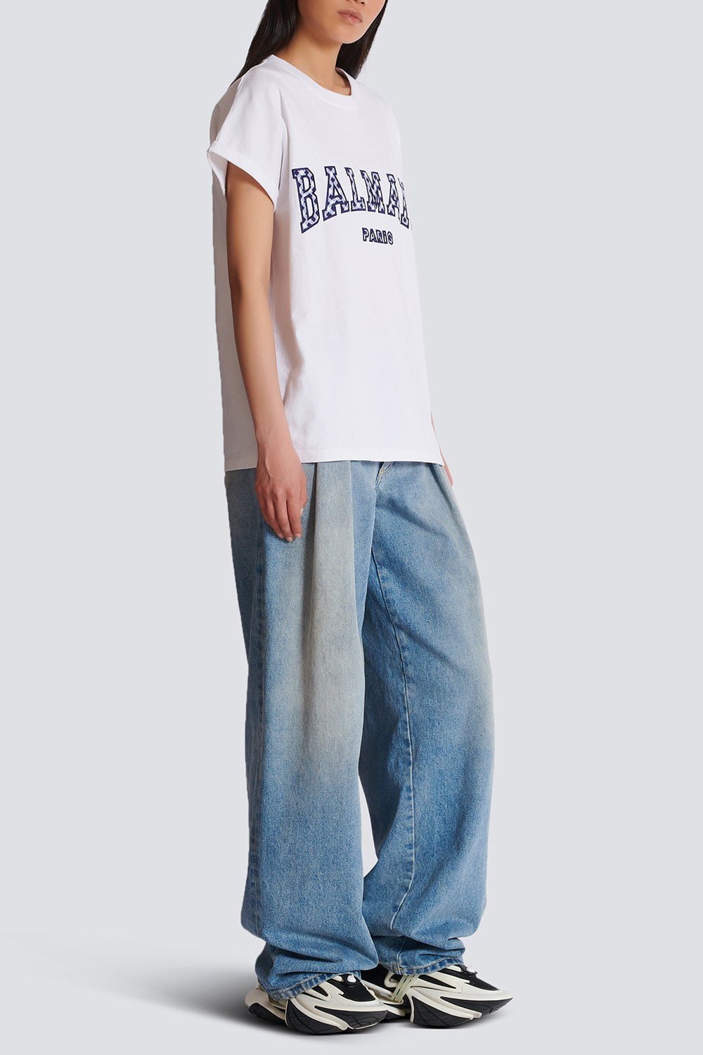 BALMAIN-Vichy Detail T-Shirt-