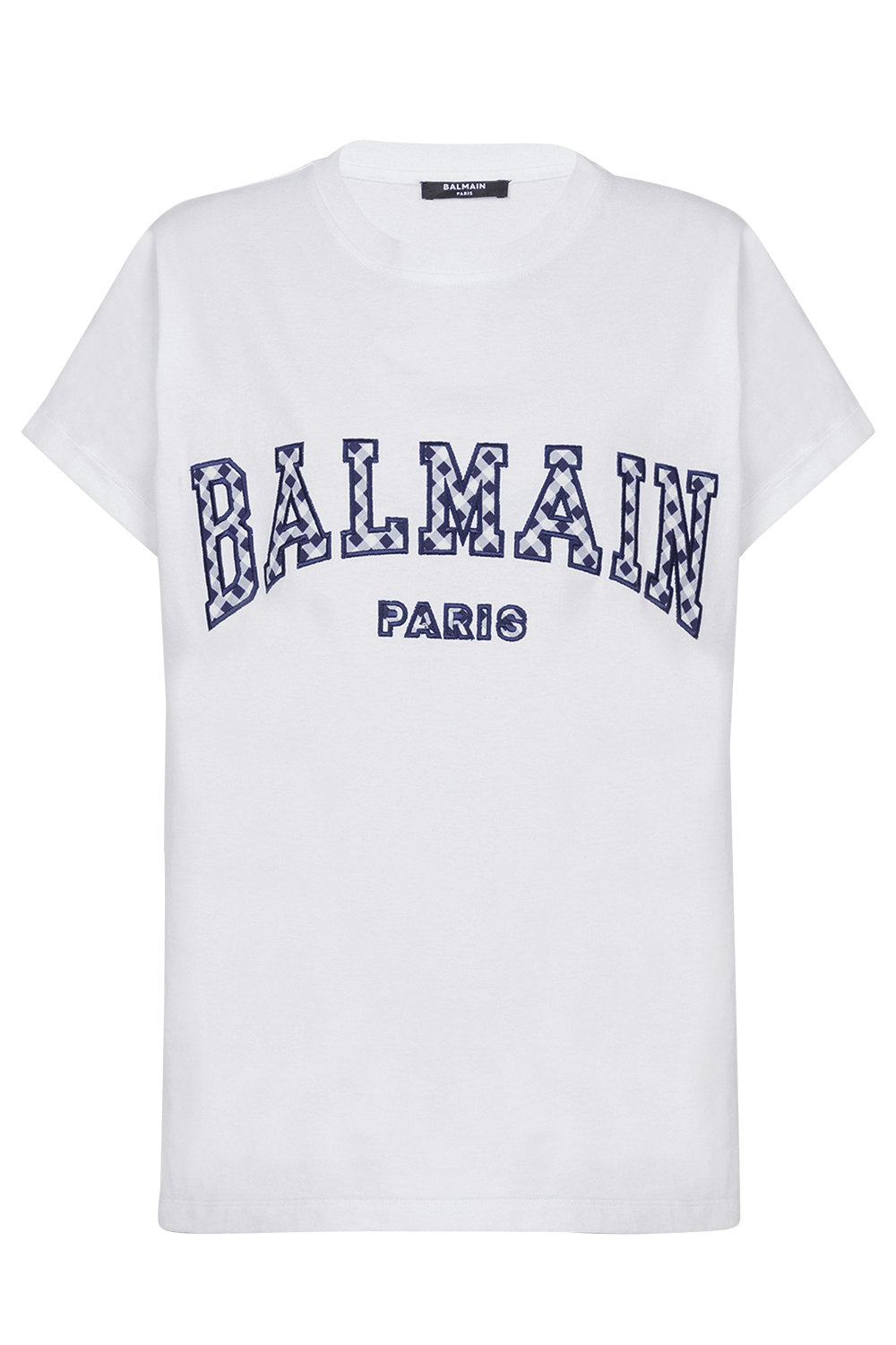 BALMAIN-Vichy Detail T-Shirt-