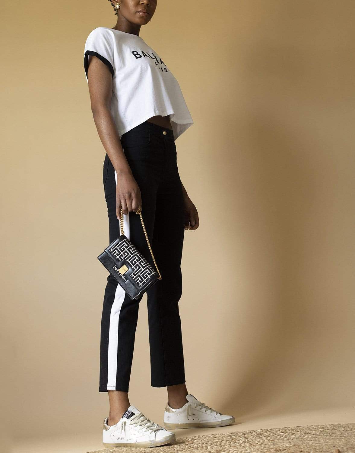 BALMAIN-Cropped Balmain T-Shirt-