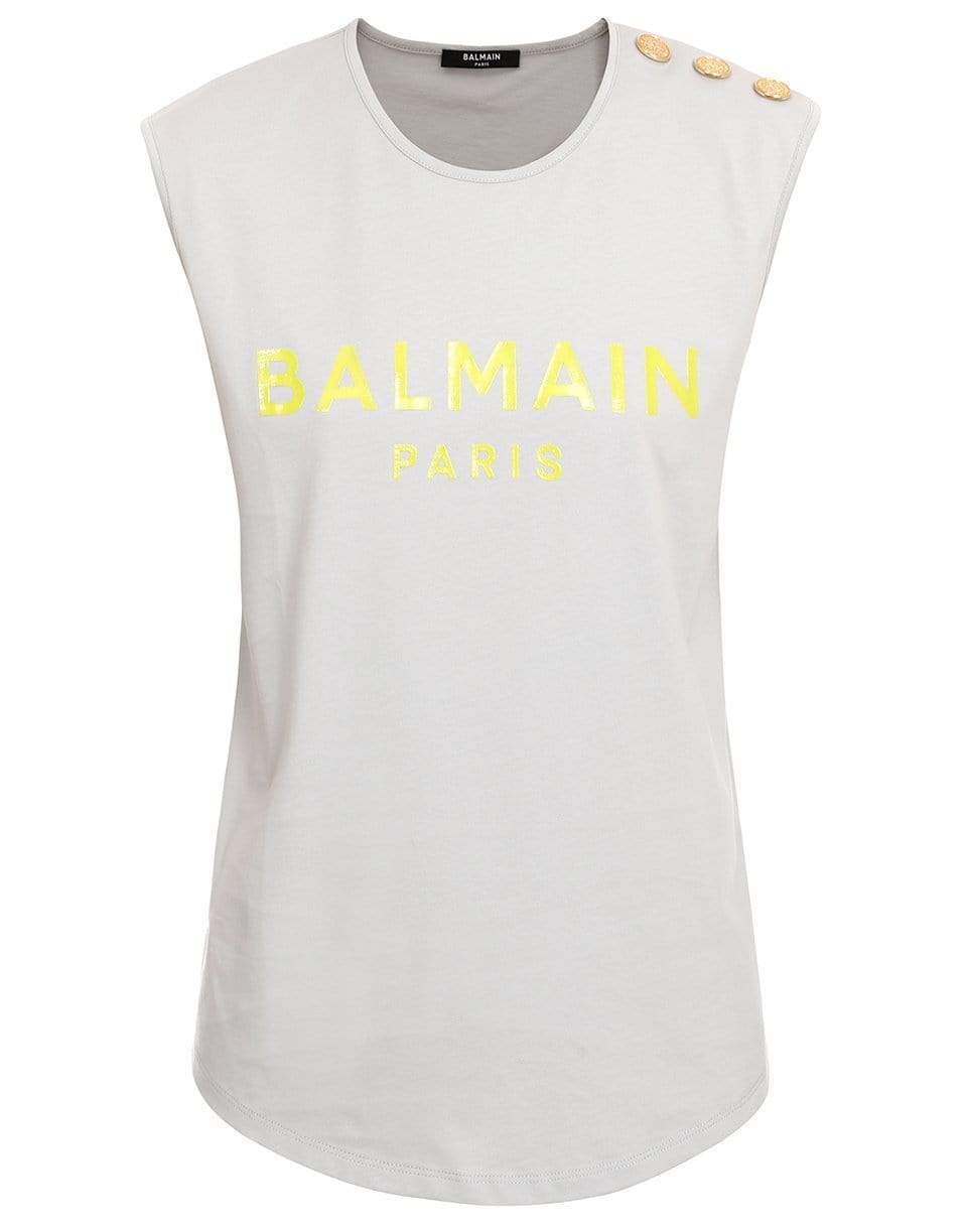 BALMAIN-3 Button Logo Tank Top-