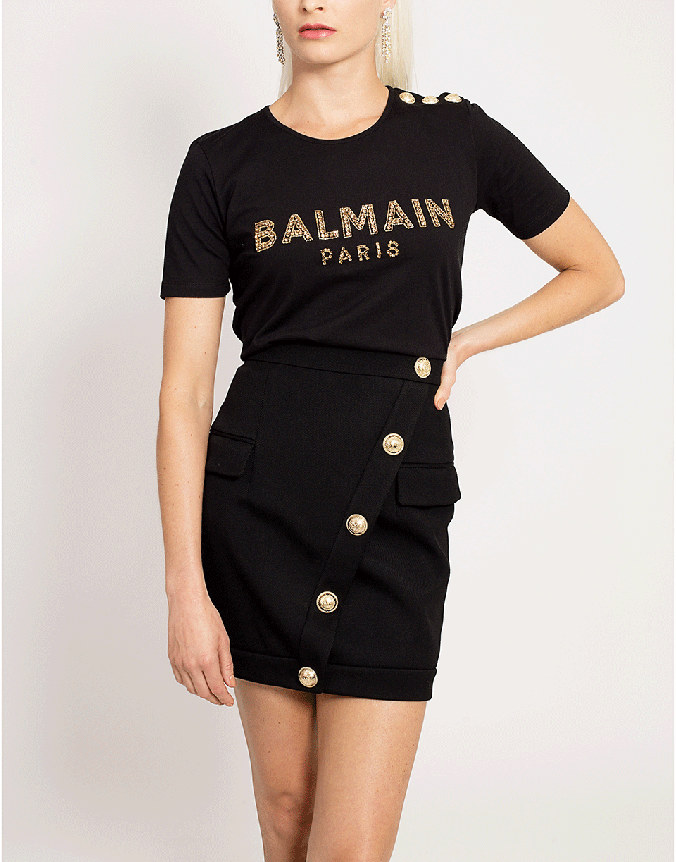 BALMAIN-Embroidered Logo T-Shirt-