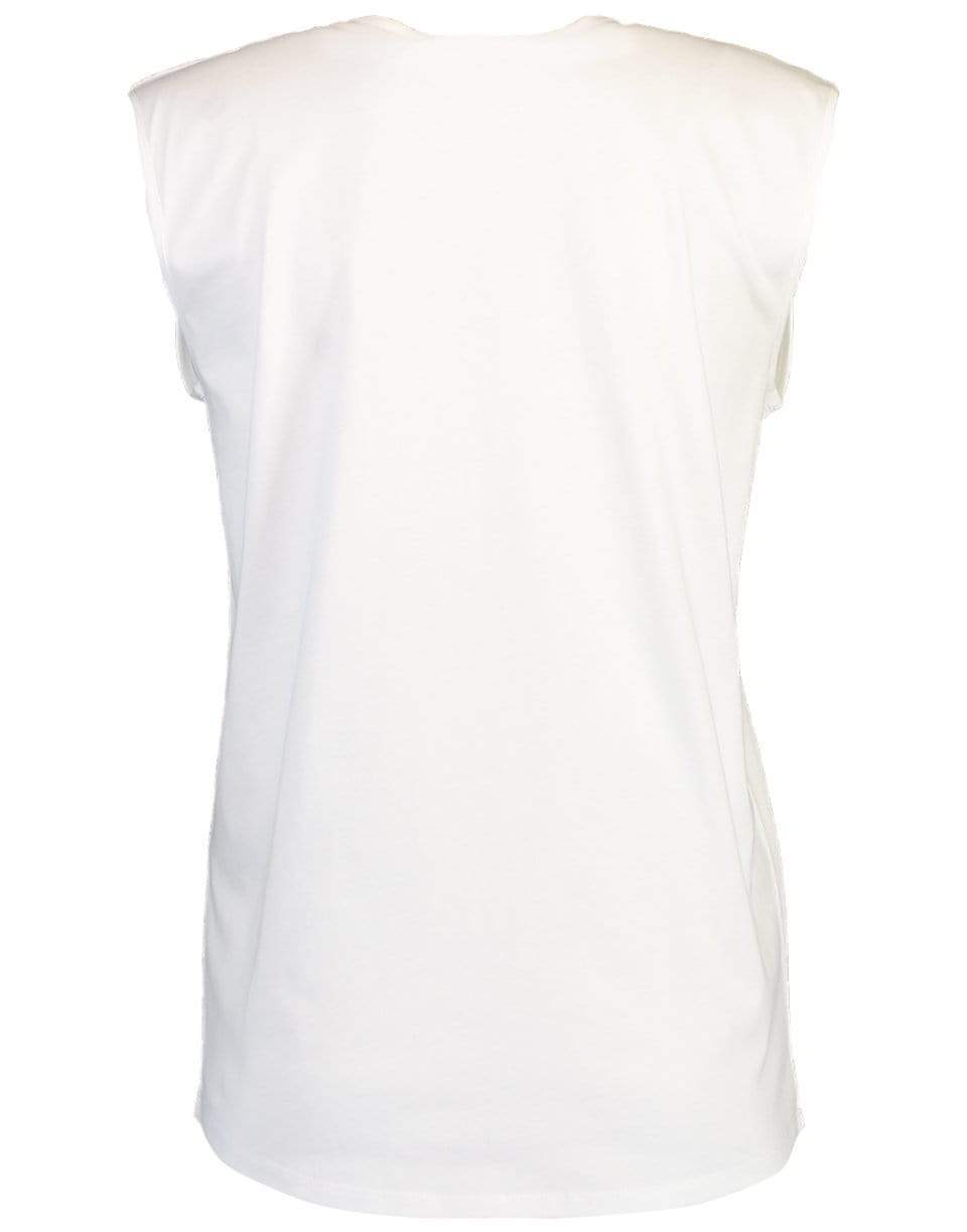 BALMAIN-3 Button Balmain Printed Tank Top - Gab Blanc-