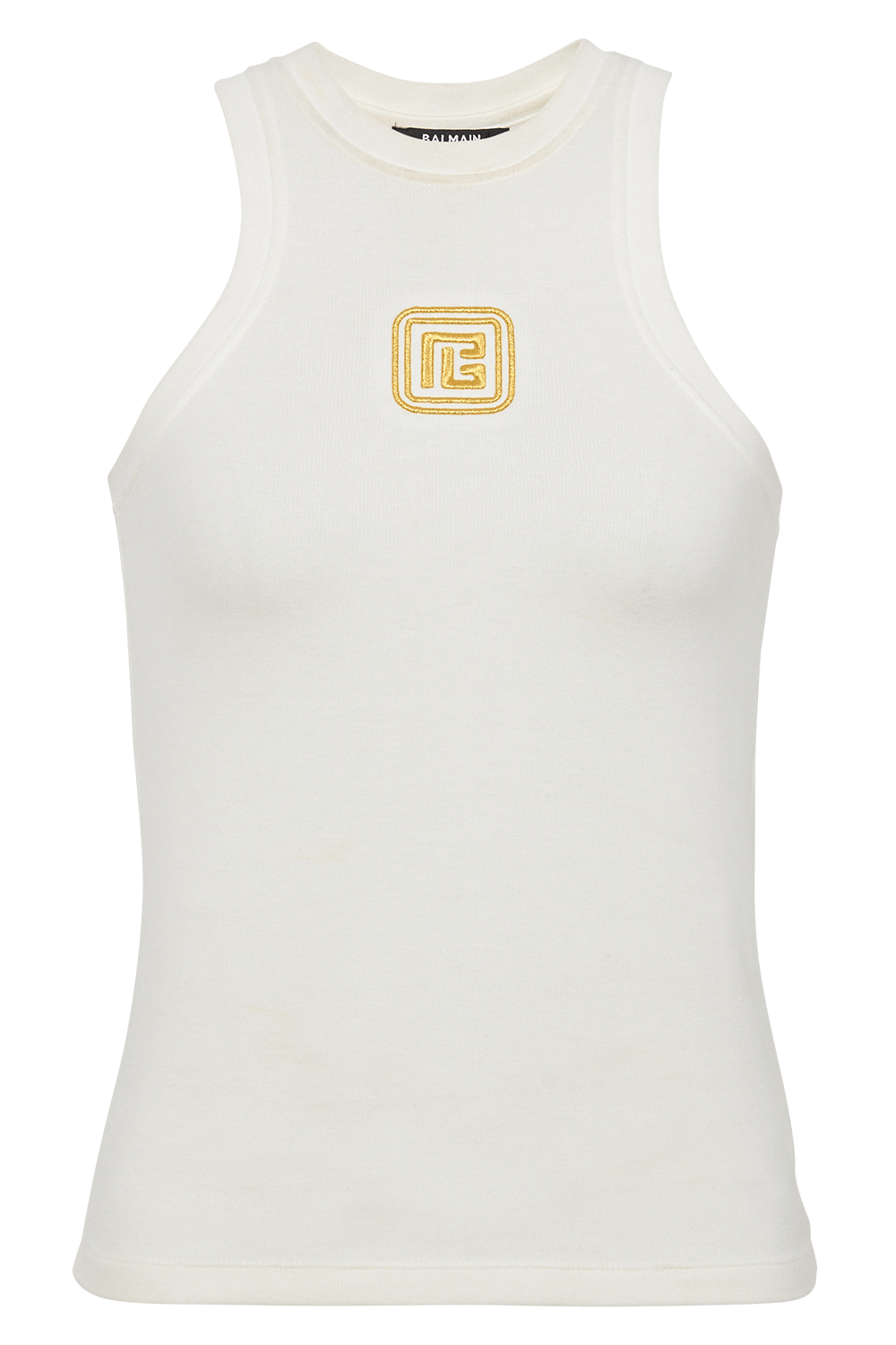 BALMAIN-Embroidered Tank Top - Creme-