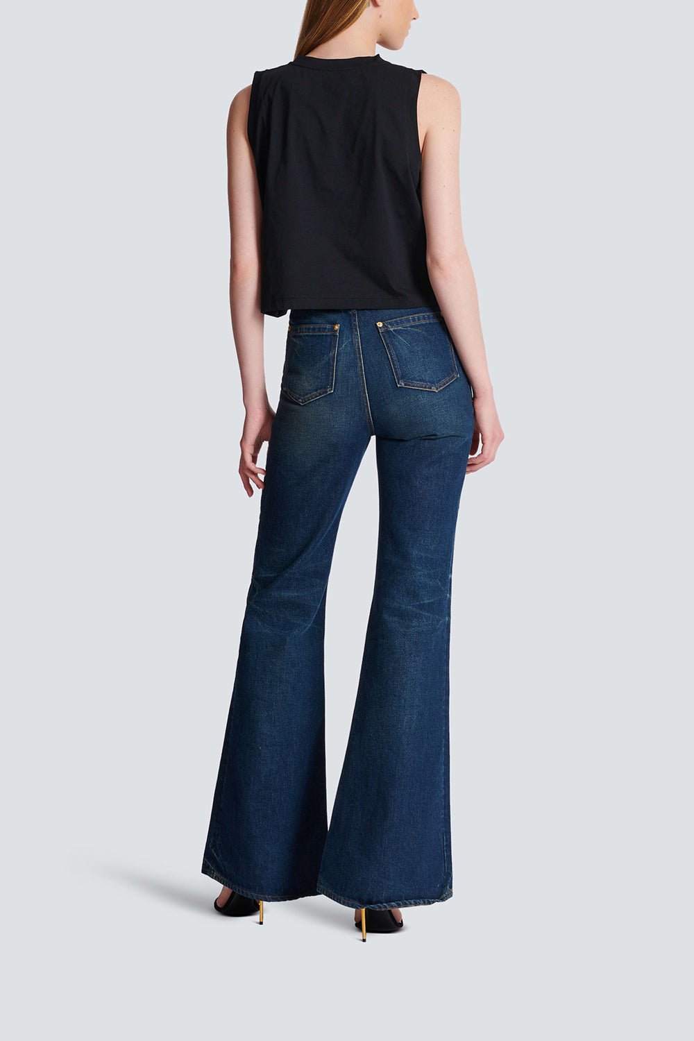 BALMAIN-Embroidered Tank Top-