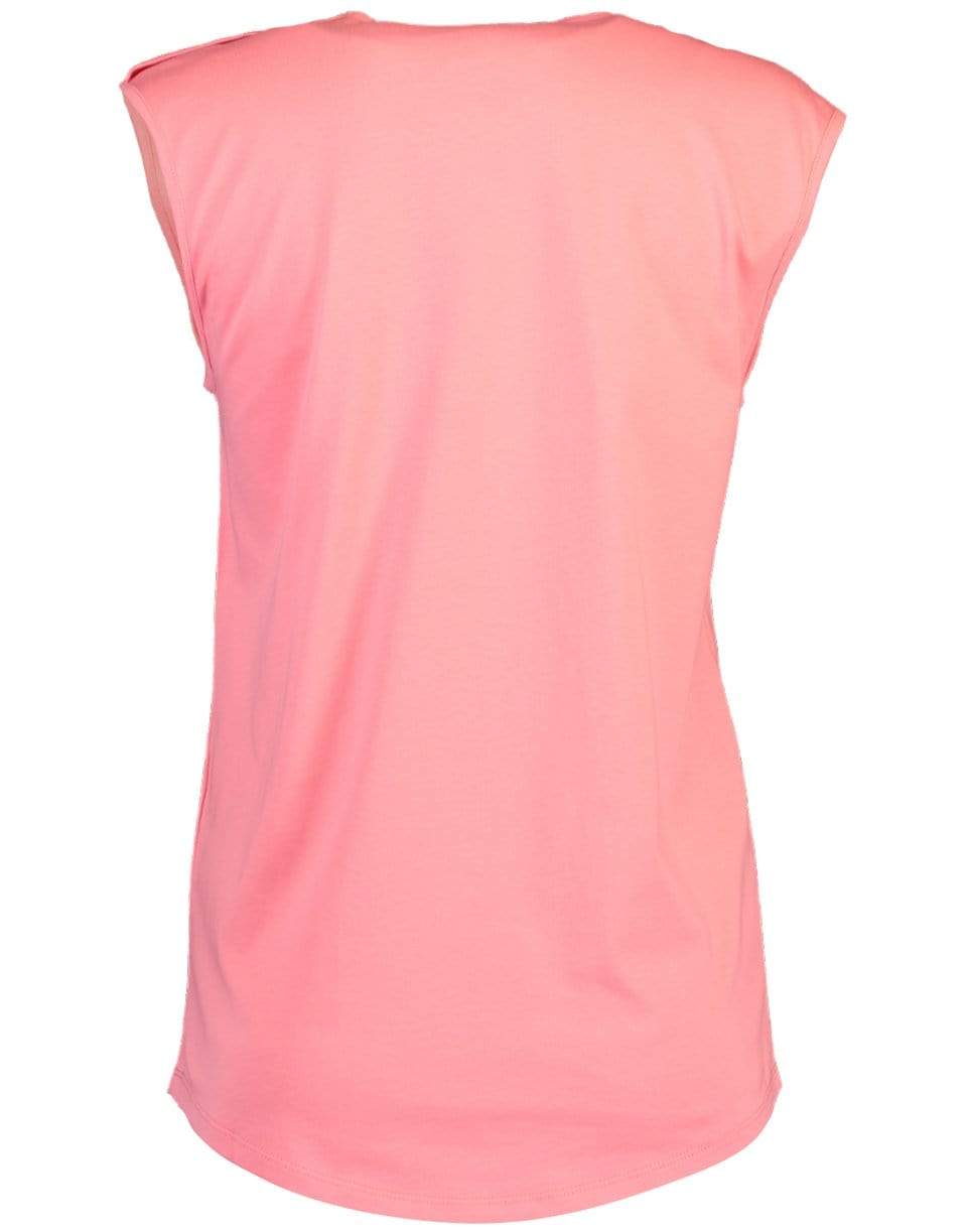 BALMAIN-3 Button Balmain Printed Tank Top - Rose-