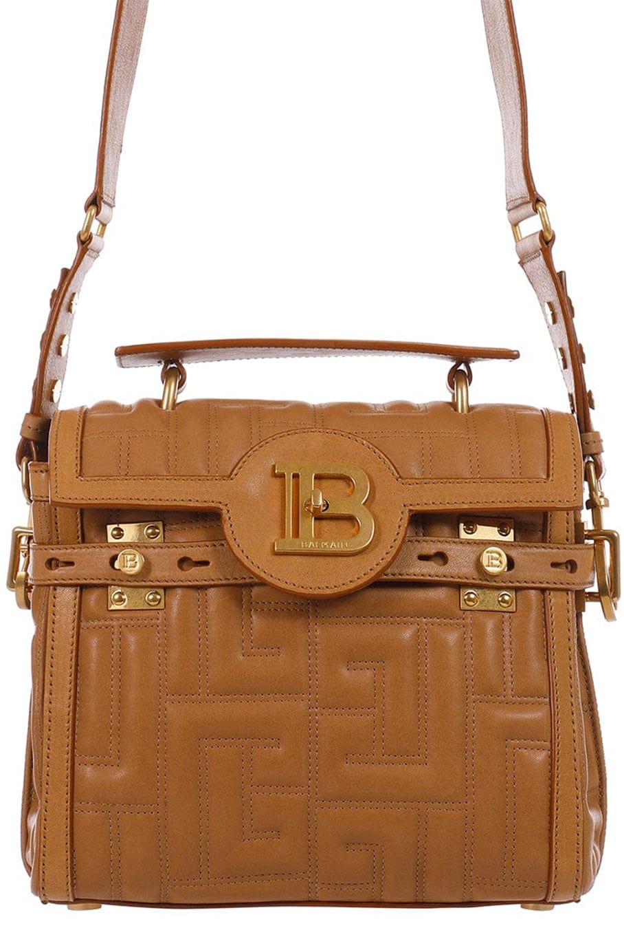 BALMAIN-Quilted Bbuzz 23 Bag - Beige-BEIGE