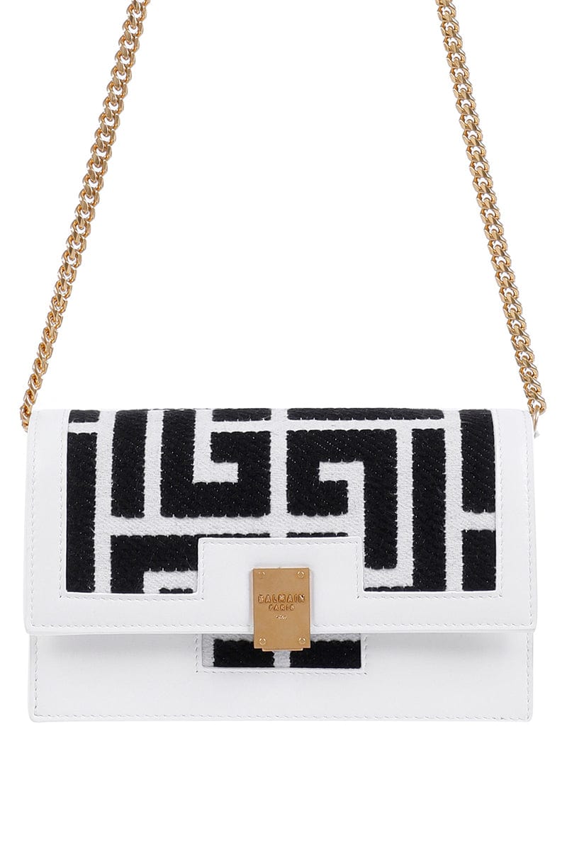 BALMAIN-1945 Mini Bag Monogram - Noir-BLANCNOR