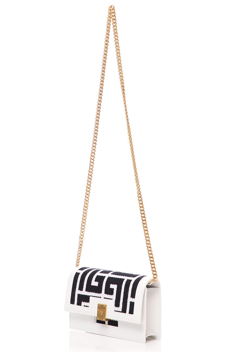 BALMAIN-1945 Mini Bag Monogram - Noir-BLANCNOR
