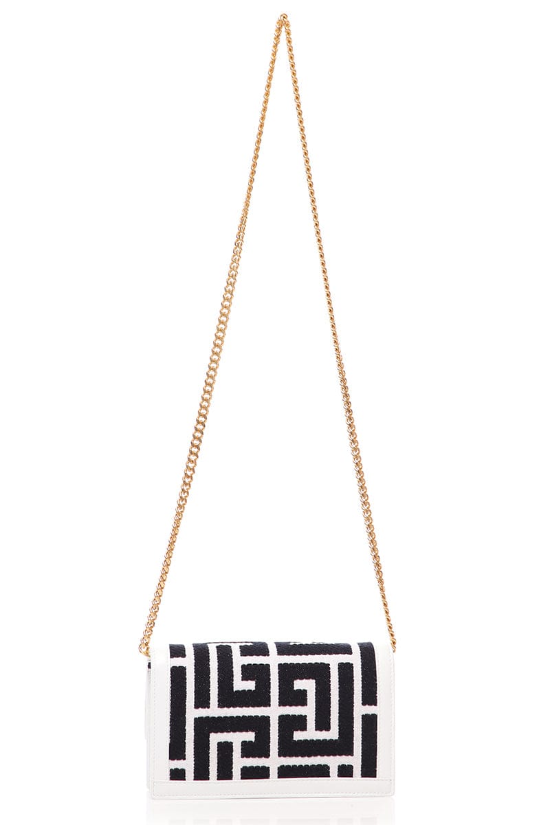 BALMAIN-1945 Mini Bag Monogram - Noir-BLANCNOR